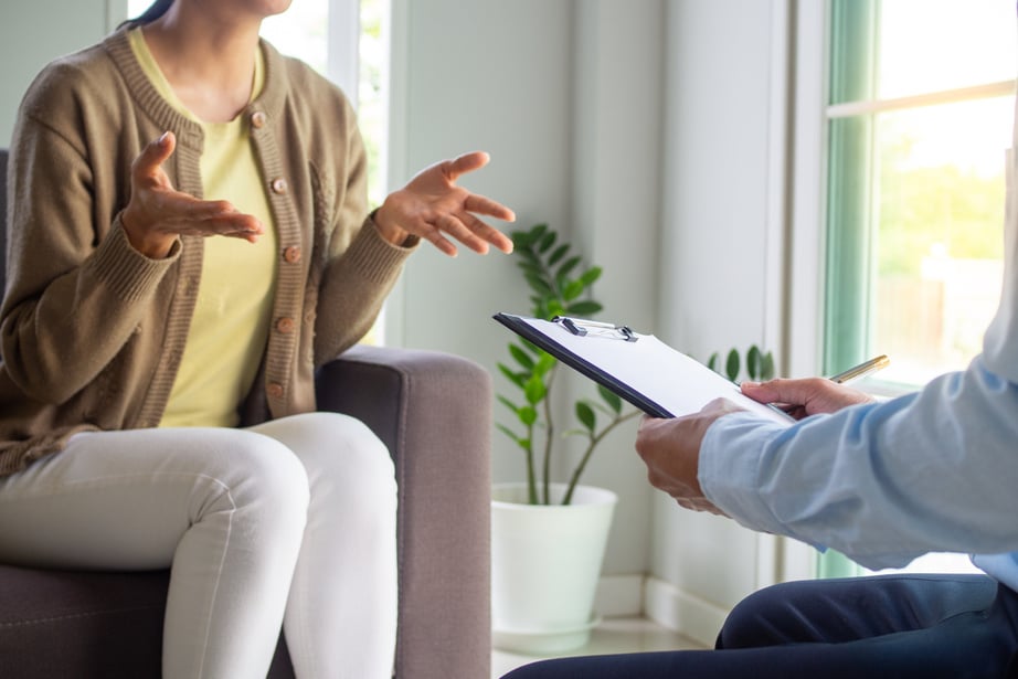 Woman Talking to Her Therapist